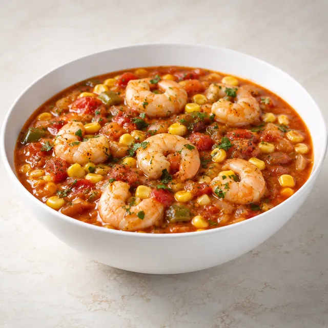 Creole Shrimp, Corn, & Tomato Stew