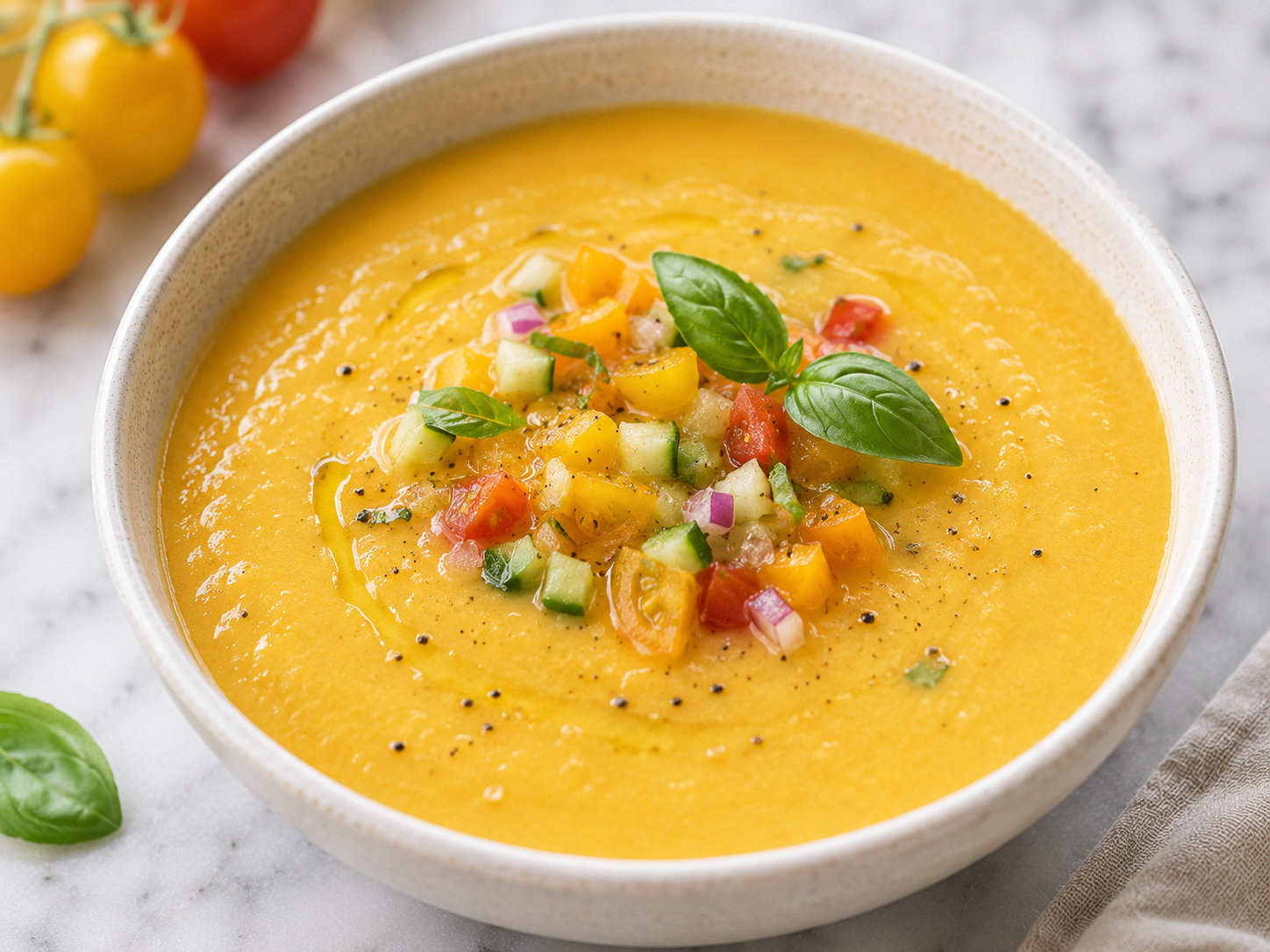 Spicy Golden Tomato Gazpacho
